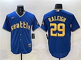 Men's Seattle Mariners #29 Cal Raleigh Royal City Connect Cool Base Stitched Jersey,baseball caps,new era cap wholesale,wholesale hats